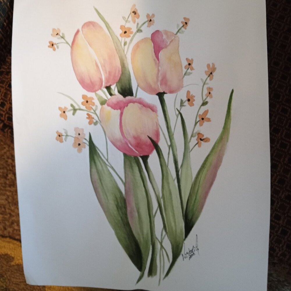 FLORAL WATERCLOR  (ORGINAL NOT A PRINT)